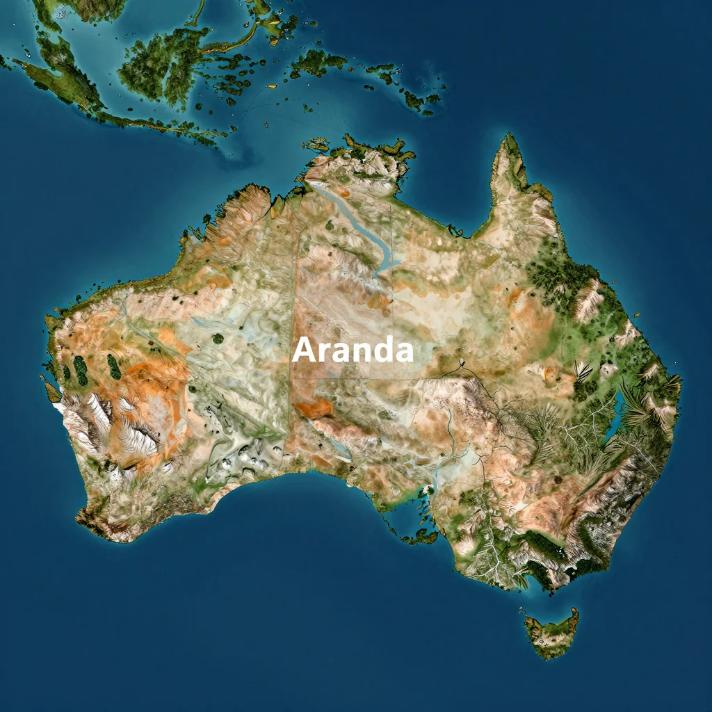 aranda australia city physical map