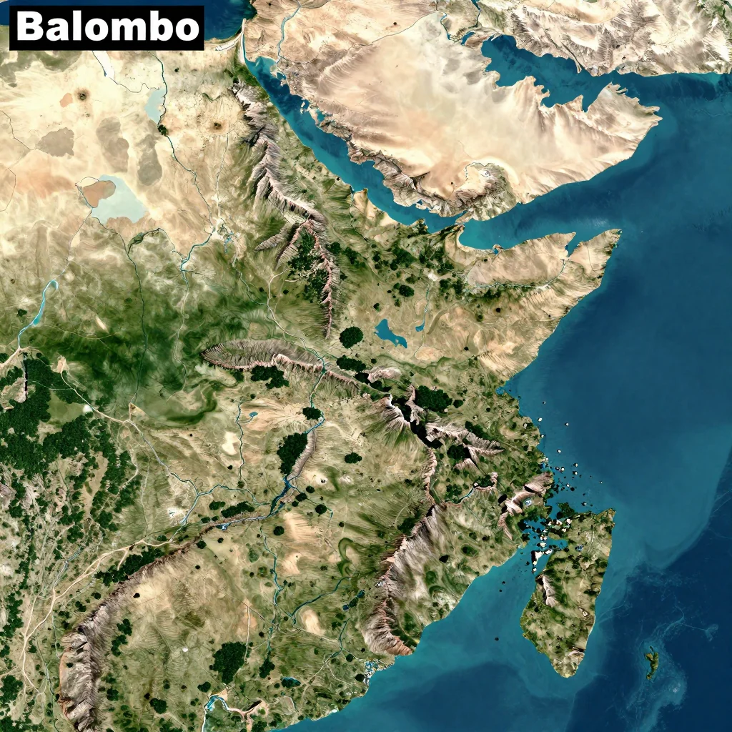 balombo angola city physical map