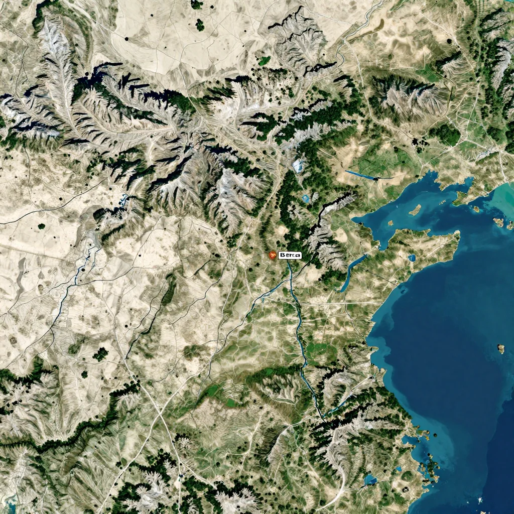 berat albania city physical map