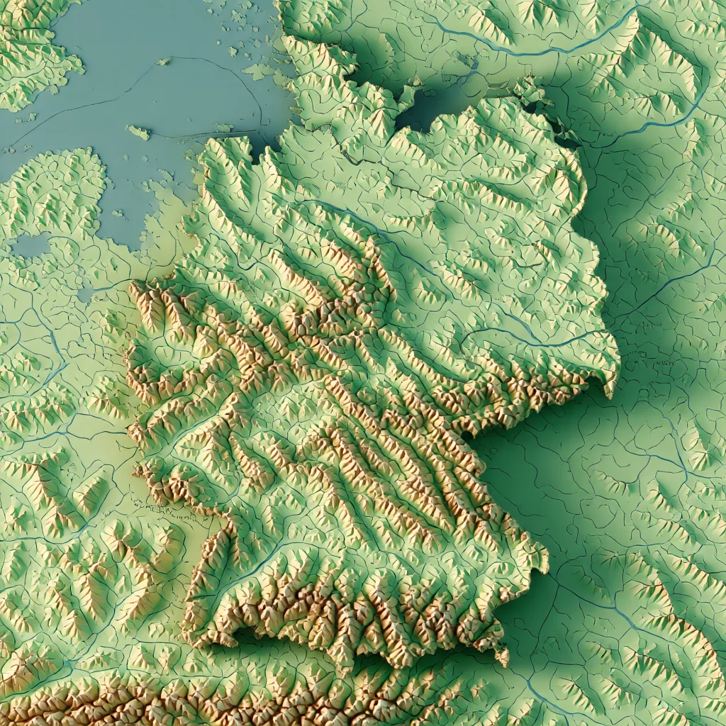 berlin germany city topographic map