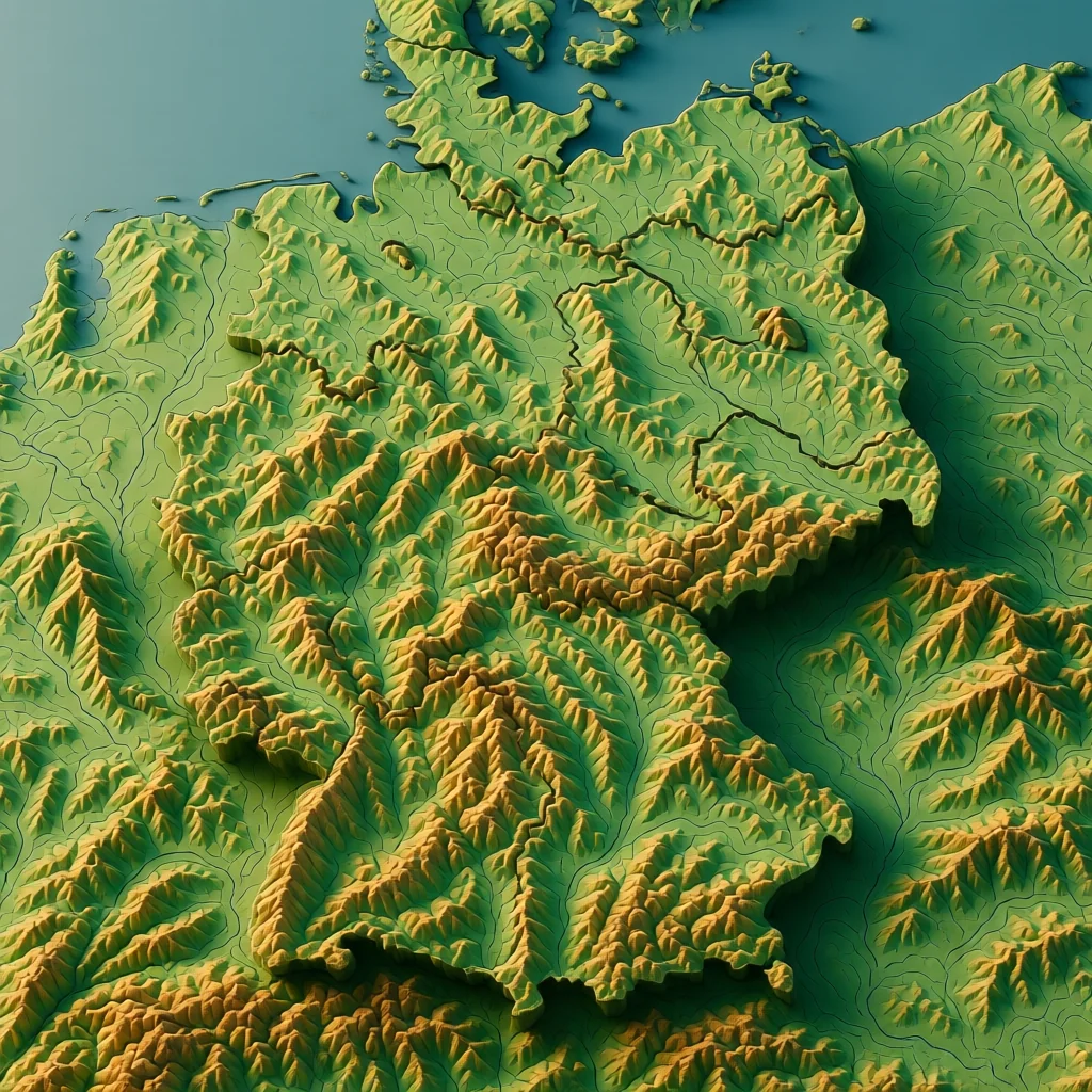 germany country topographic map
