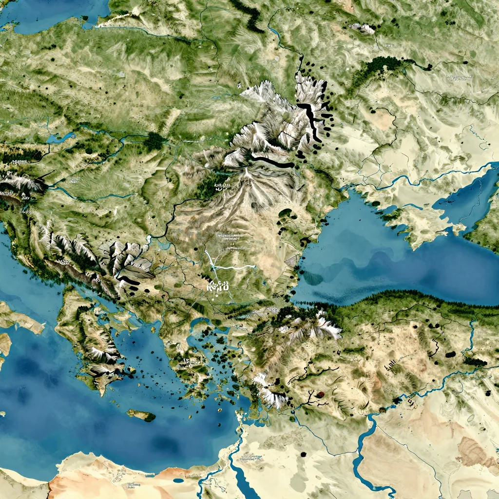 kucove albania city physical map