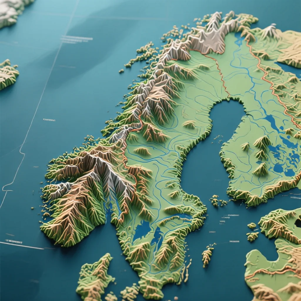 norway topographic map