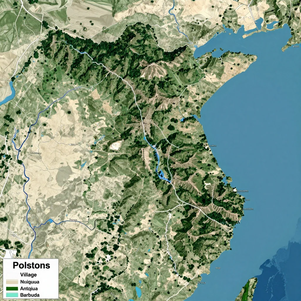 potters village antigua and barbuda city physical map