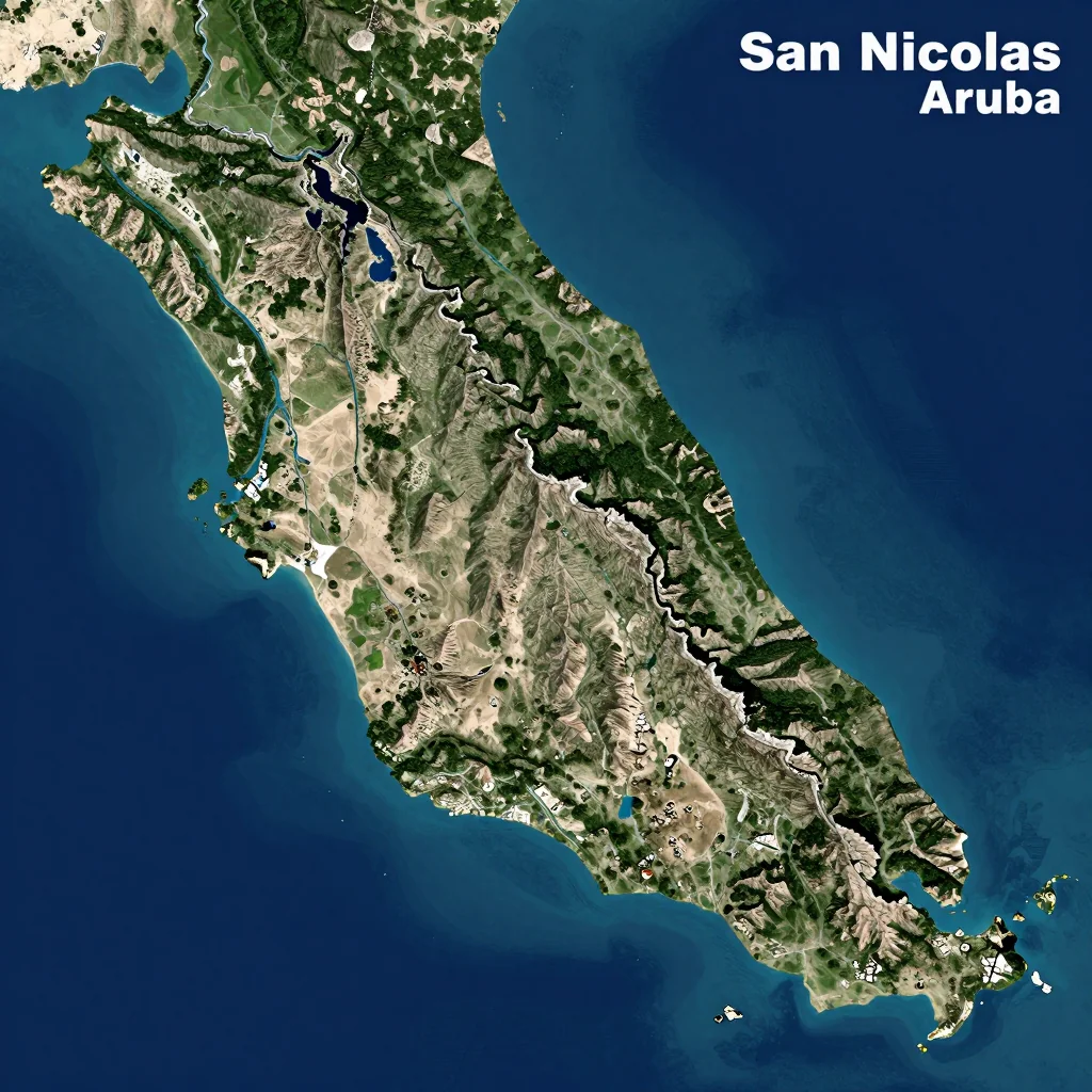san nicolas aruba city physical map
