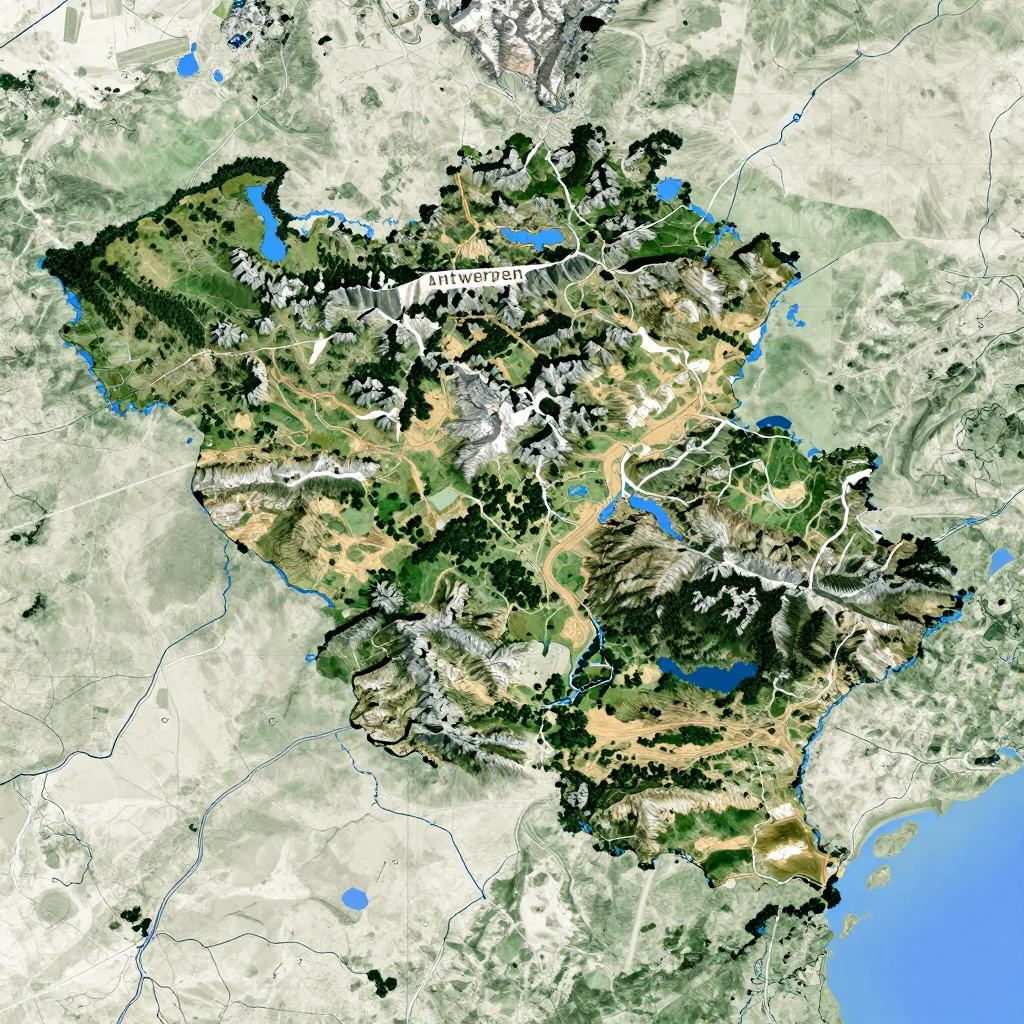 antwerpen belgium city physical map