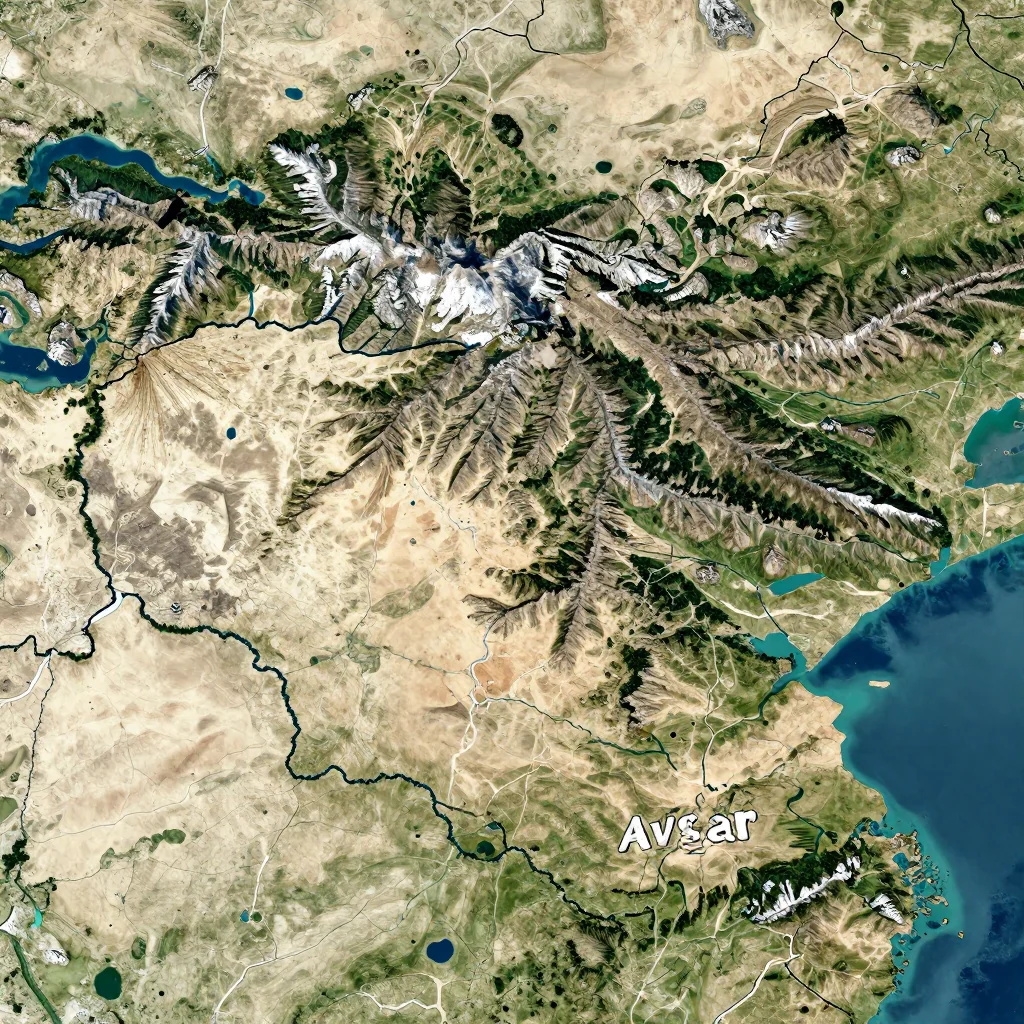avsar azerbaijan city physical map
