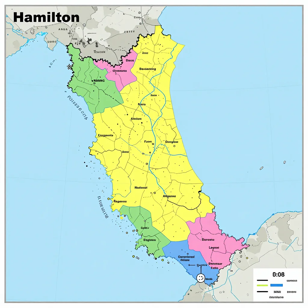 Political map showing borders, administrative divisions, major cities, and capital of Hamilton, Bermuda