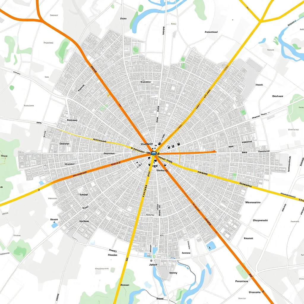 Detailed street map showing roads, highways, neighborhoods, and urban layout of Jakar, Bhutan