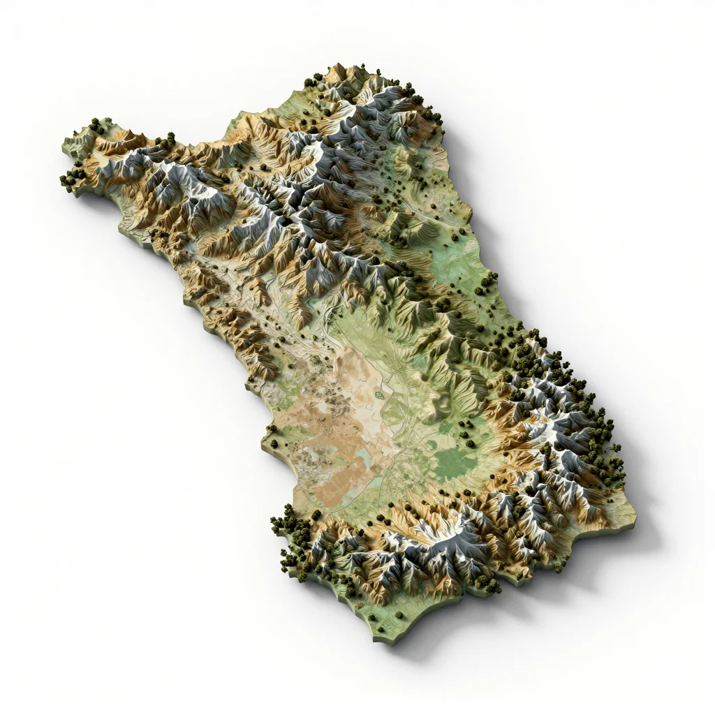 Isometric 3D topographic visualization showing elevation and terrain of Paget, Bermuda