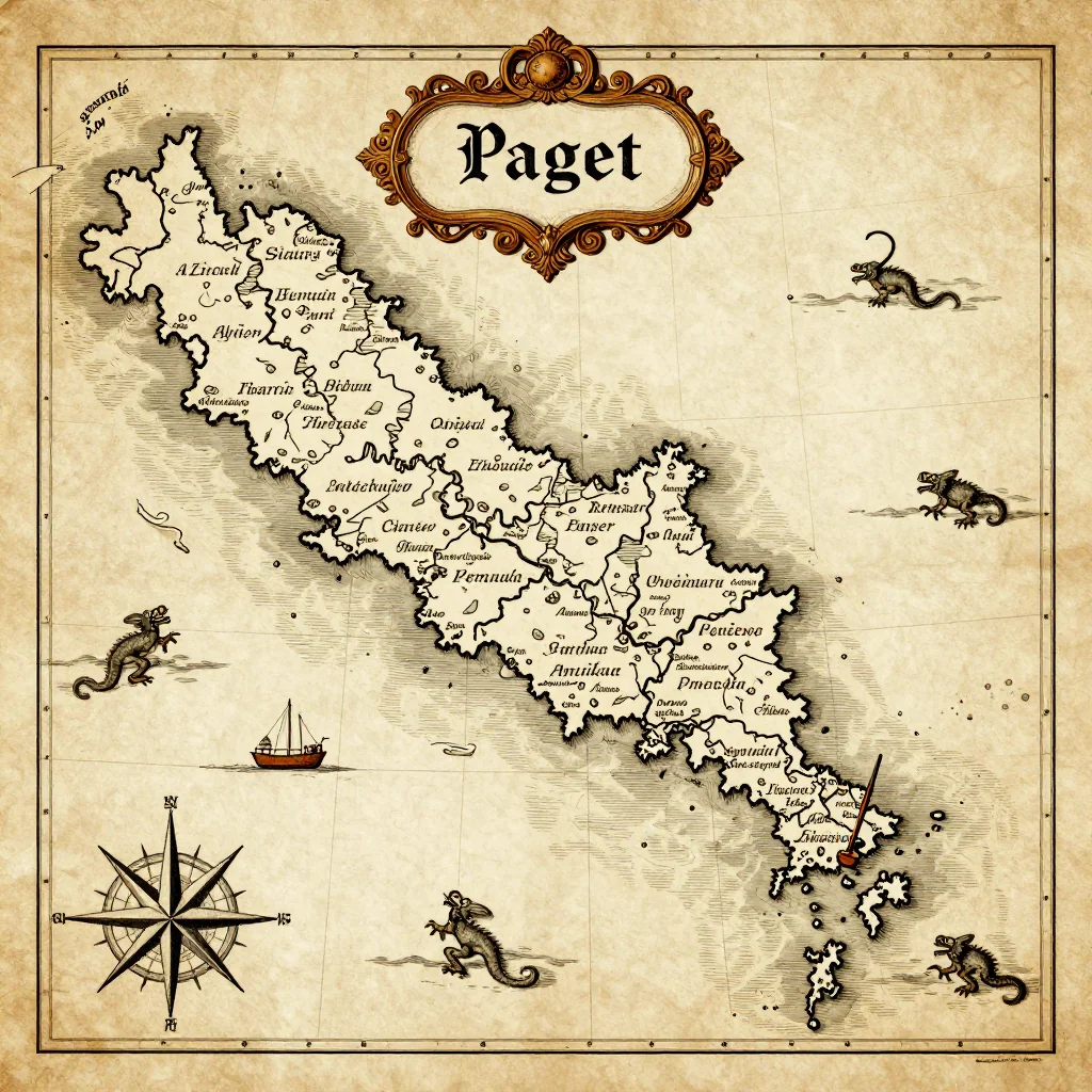 Antique vintage map of Paget, Bermuda showing historical cartography style