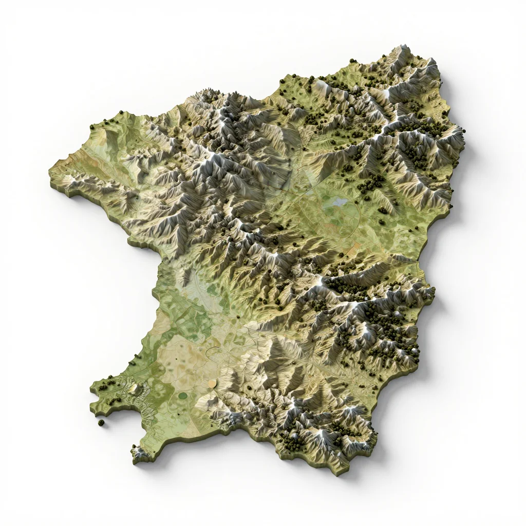 3D Isometric Topographic Map of Somerset, Bermuda Isometric 3D topographic visualization showing elevation and terrain of Somerset, Bermuda