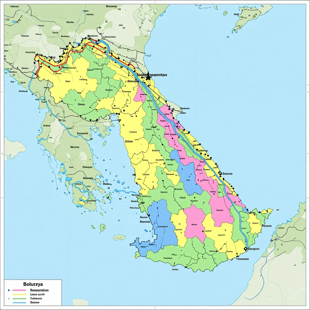 Political map showing borders, administrative divisions, major cities, and capital of Southampton, Bermuda