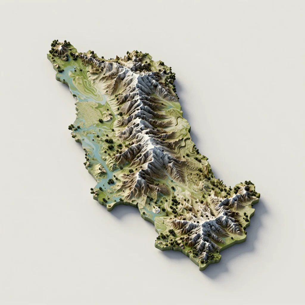 Isometric 3D topographic visualization showing elevation and terrain of St. George's, Bermuda