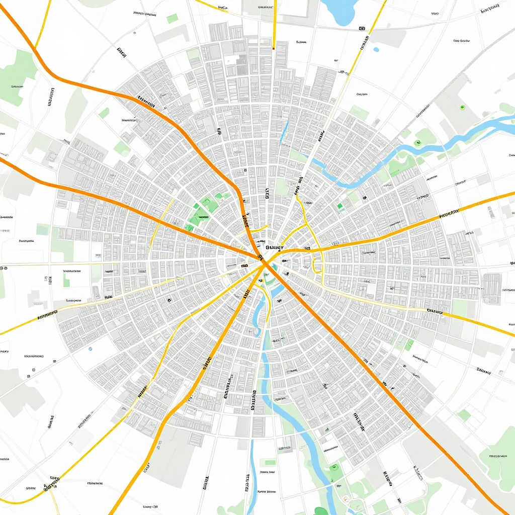 Detailed street map showing roads, highways, neighborhoods, and urban layout of Tang Valley, Bhutan