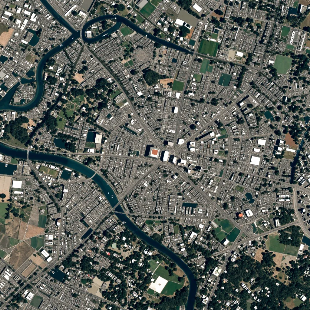 High-resolution satellite image of Warwick, Bermuda showing land cover, urban areas, and natural features from space