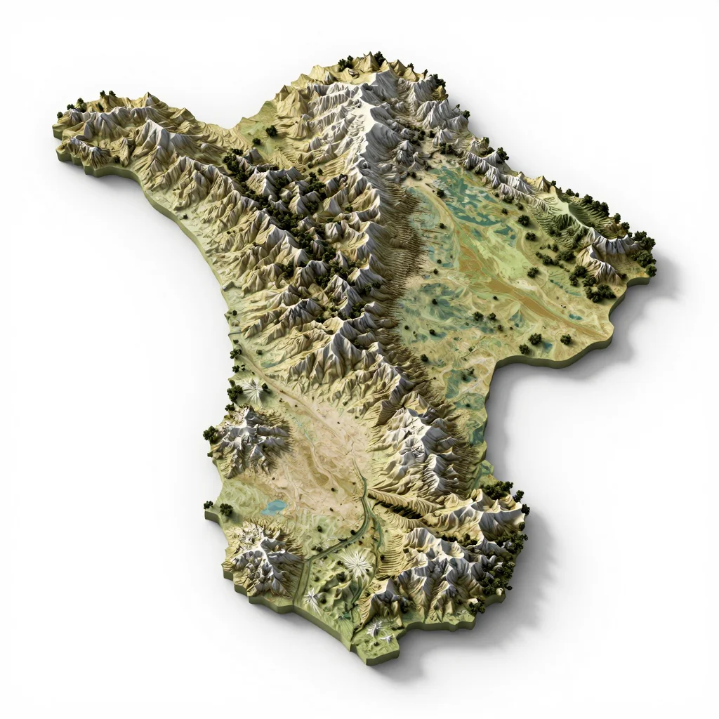 Isometric 3D topographic visualization showing elevation and terrain of Warwick, Bermuda