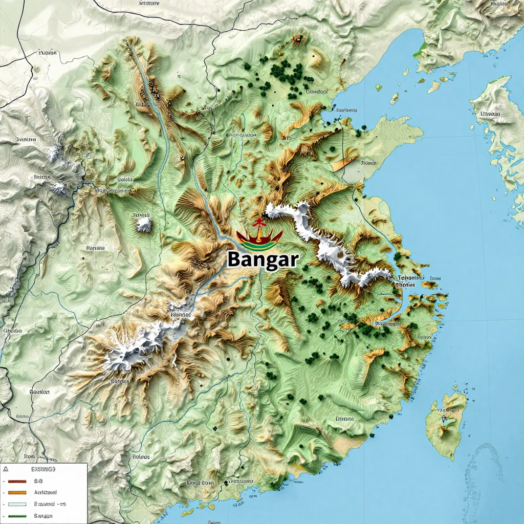bangar brunei city physical map