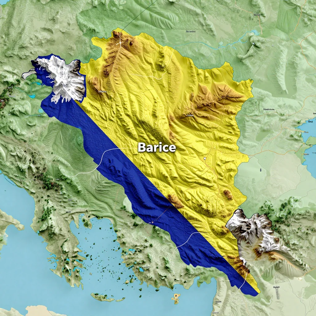 barice bosnia and herzegovina city physical map