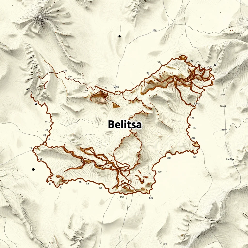 belitsa bulgaria city topographic map