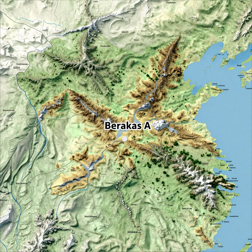 berakas a brunei city physical map
