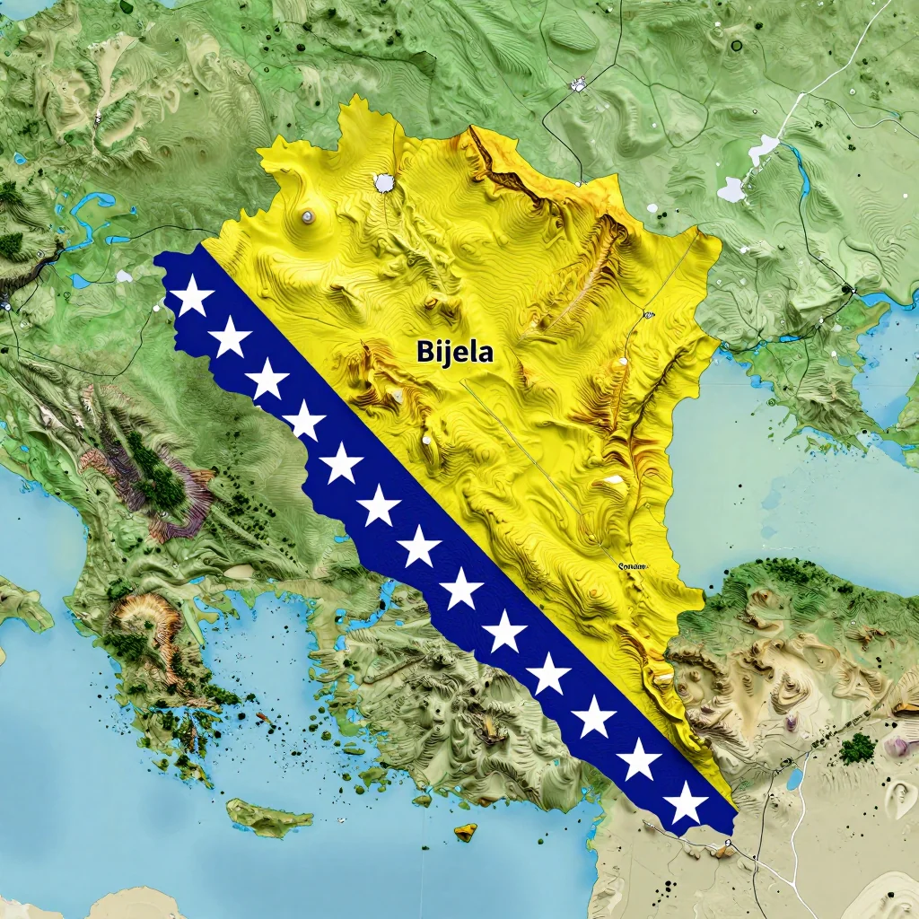 bijela bosnia and herzegovina city physical map
