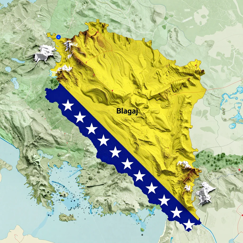 blagaj bosnia and herzegovina city physical map