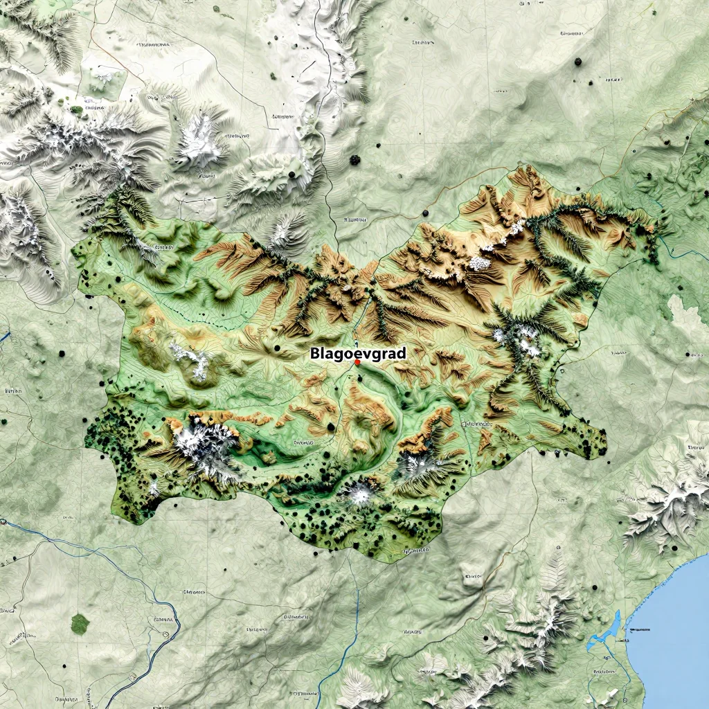blagoevgrad bulgaria city physical map