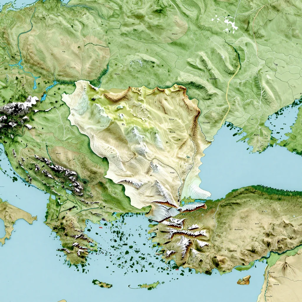bosnia and herzegovina country physical map