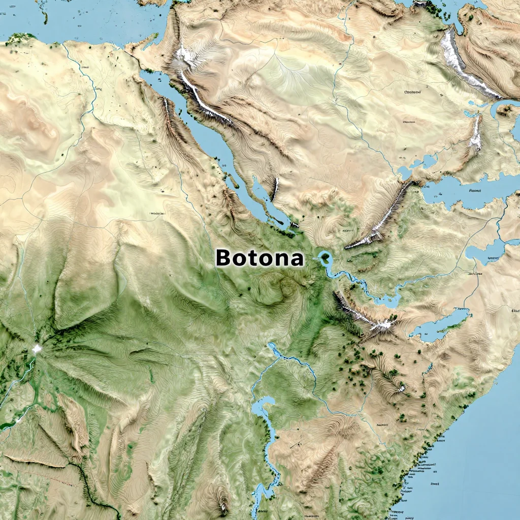 botswana country physical map