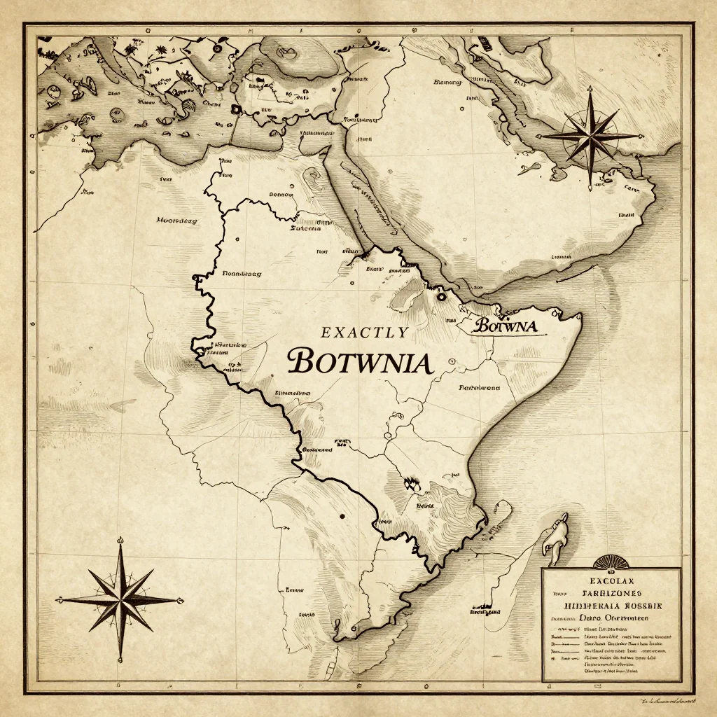 Historical Vintage Map of Botswana - Antique Cartography Antique vintage map of Botswana showing historical cartography style