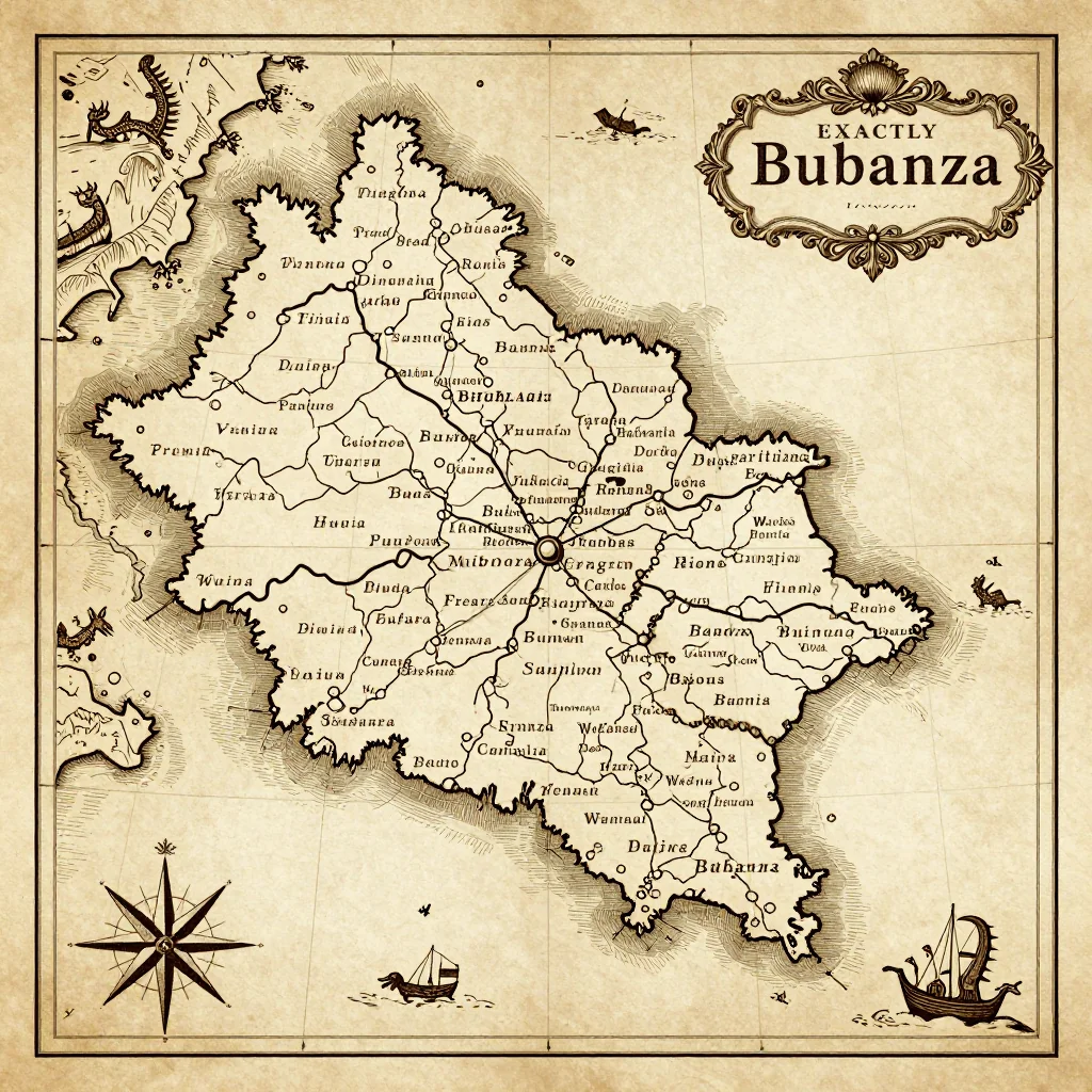 Antique vintage map of Bubanza, Burundi showing historical cartography style