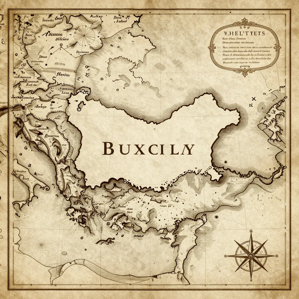 Antique vintage map of Bulgaria showing historical cartography style