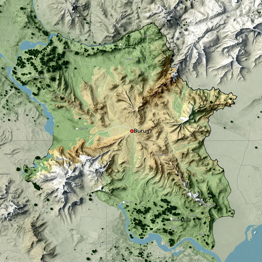 bururi burundi city physical map