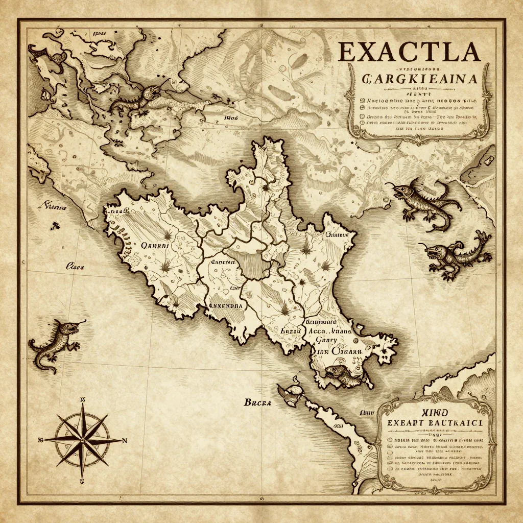 Antique vintage map of Cambodia showing historical cartography style