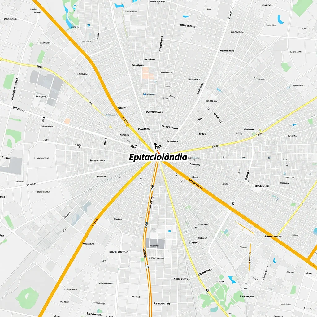 Detailed street map showing roads, highways, neighborhoods, and urban layout of Epitaciolândia, Brazil