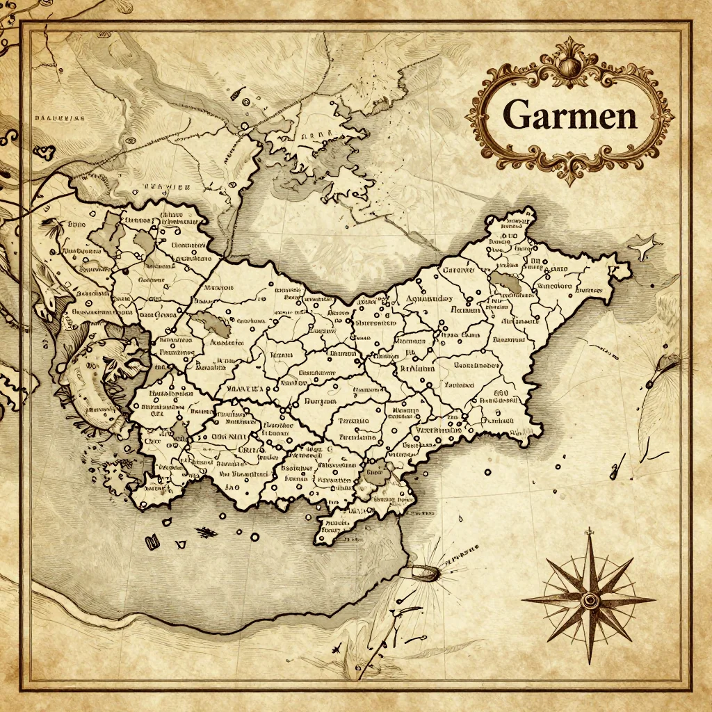 garmen bulgaria city vintage map