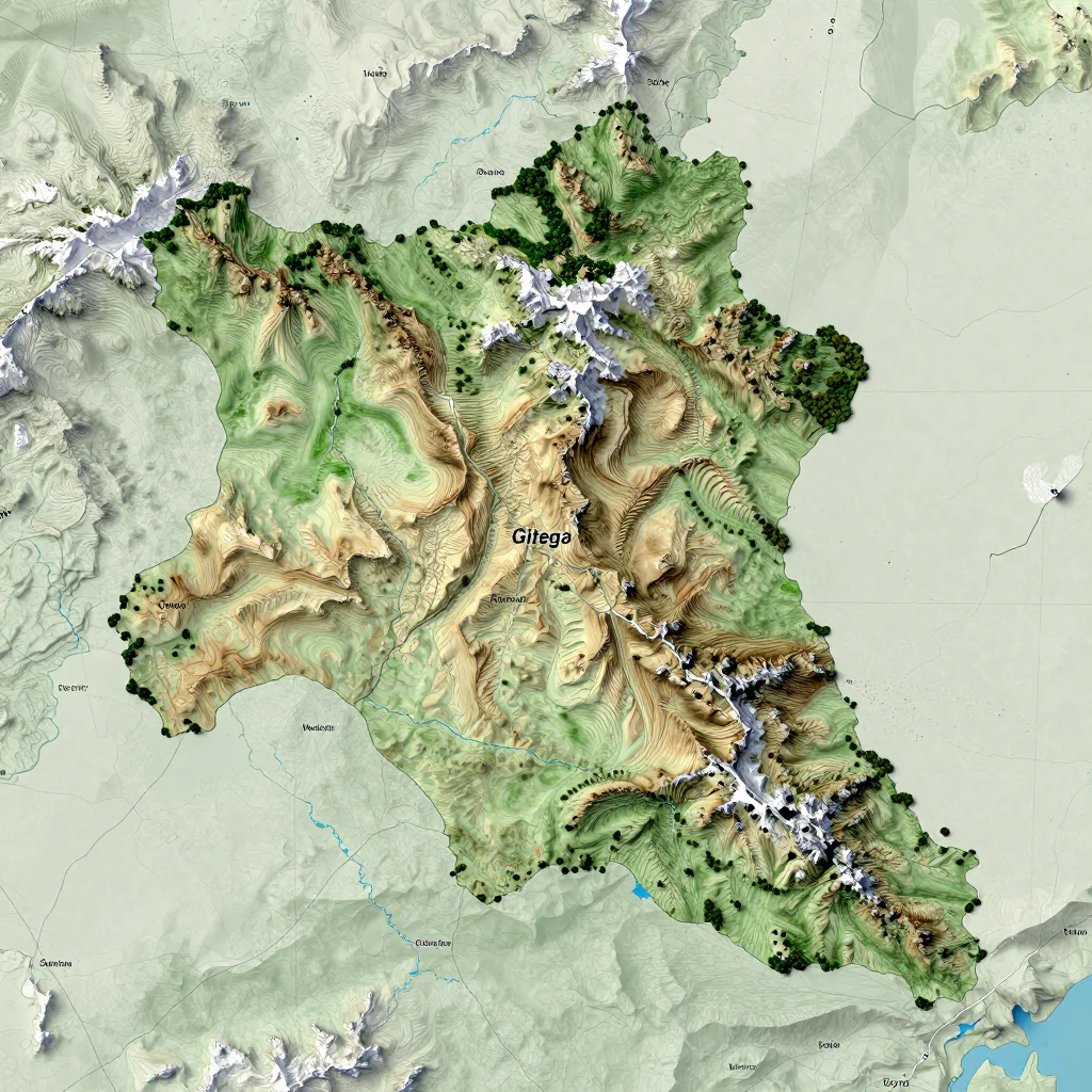 gitega burundi city physical map