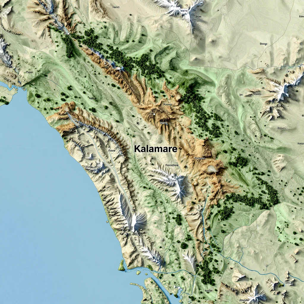 kalamare botswana city physical map