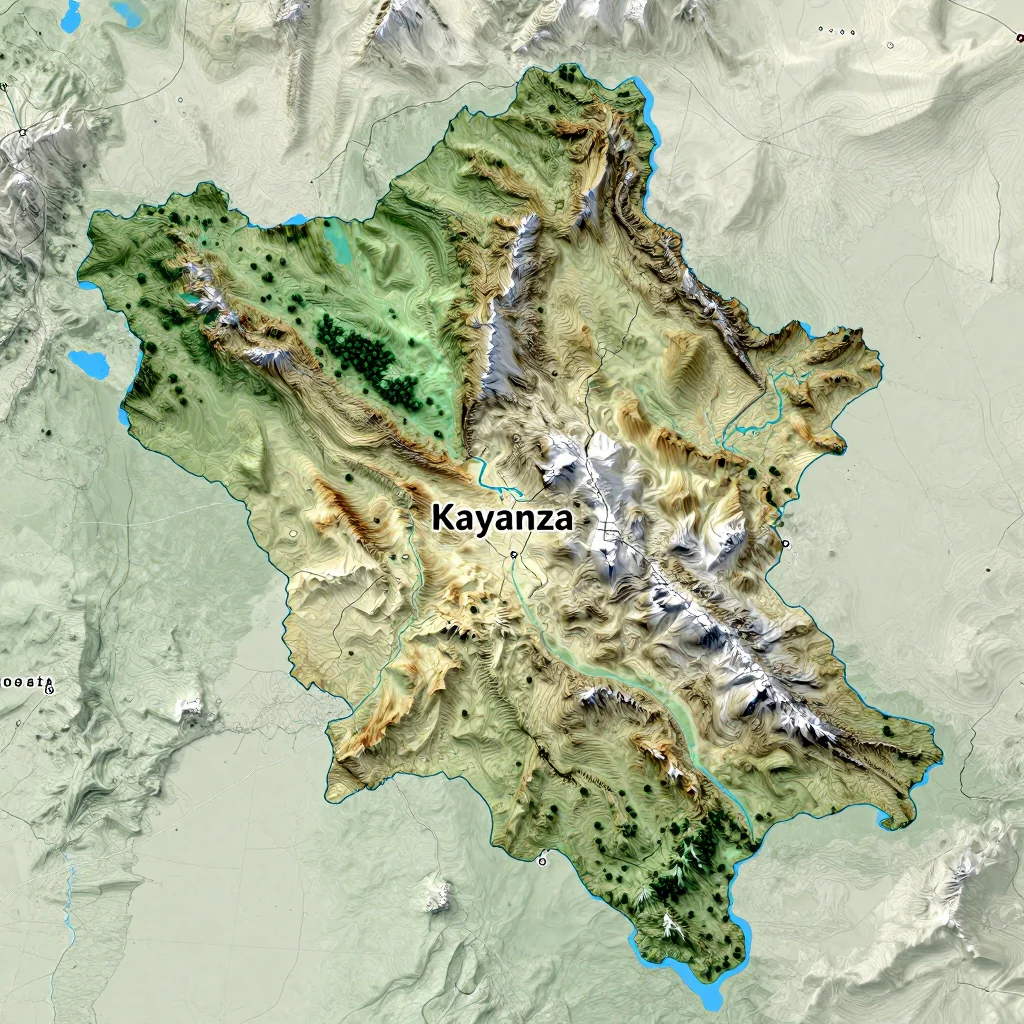 kayanza burundi city physical map