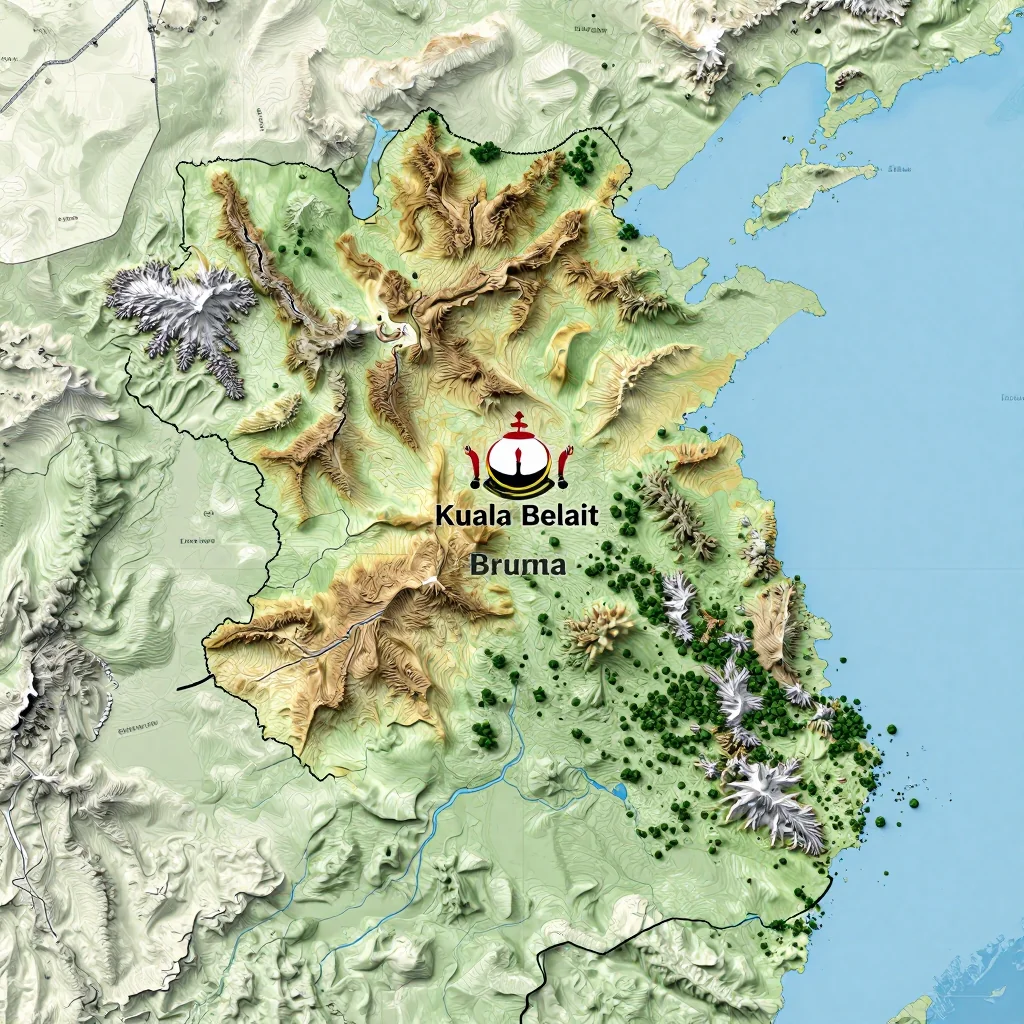 kuala belait brunei city physical map