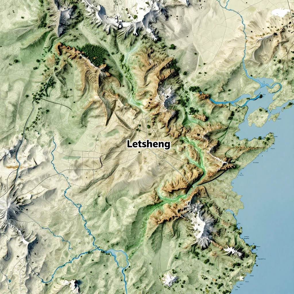 letsheng botswana city physical map