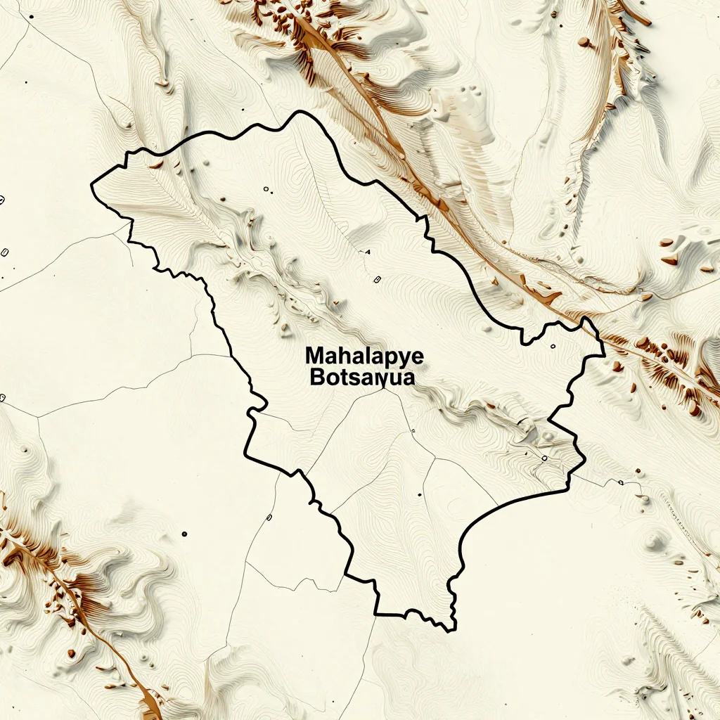 mahalapye botswana city topographic map