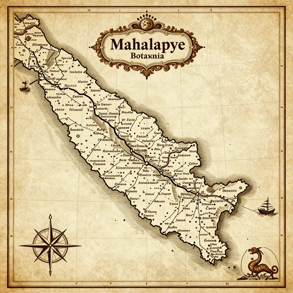 Historical Vintage Map of Mahalapye, Botswana - Antique Cartography Antique vintage map of Mahalapye, Botswana showing historical cartography style