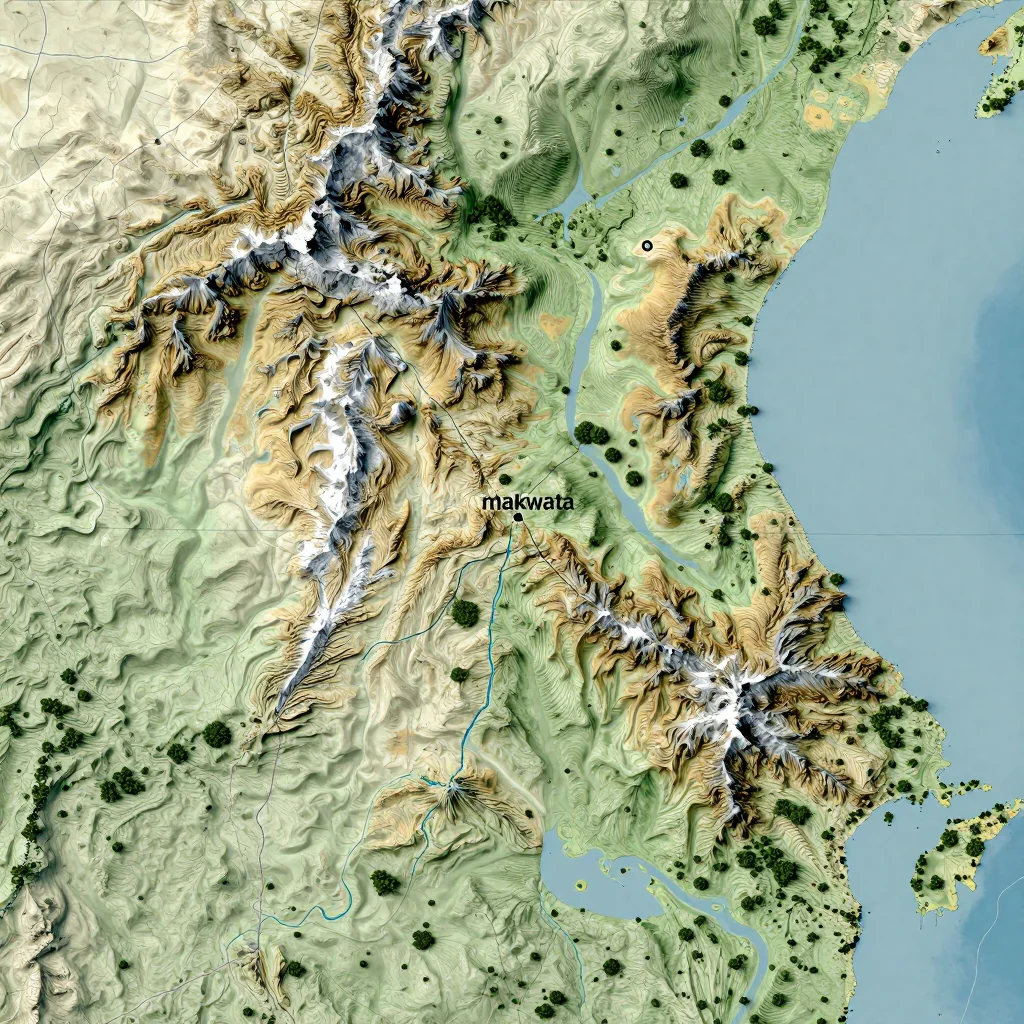 makwata botswana city physical map