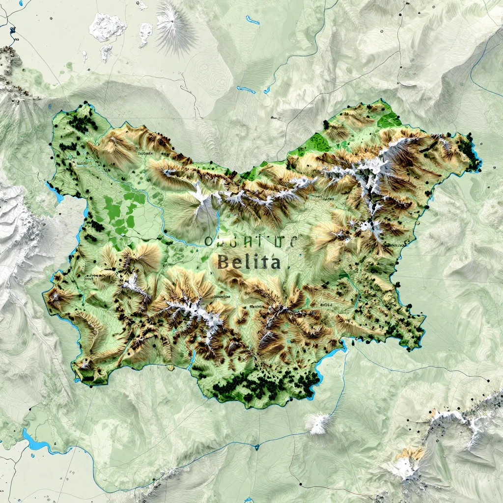 obshtina belitsa bulgaria city physical map