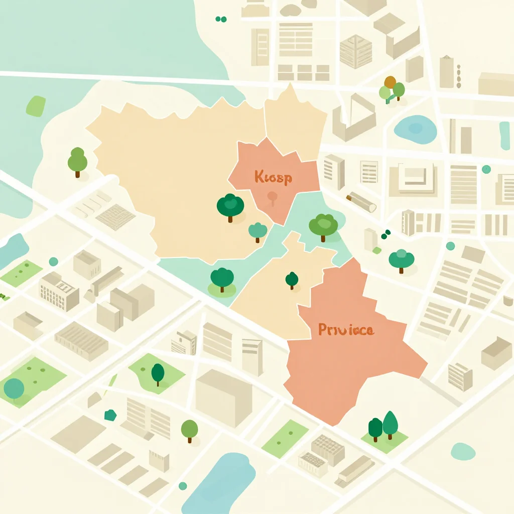 Isometric flat design tourist map of Province de la Kossi, Burkina Faso showing landmarks, attractions, and points of interest