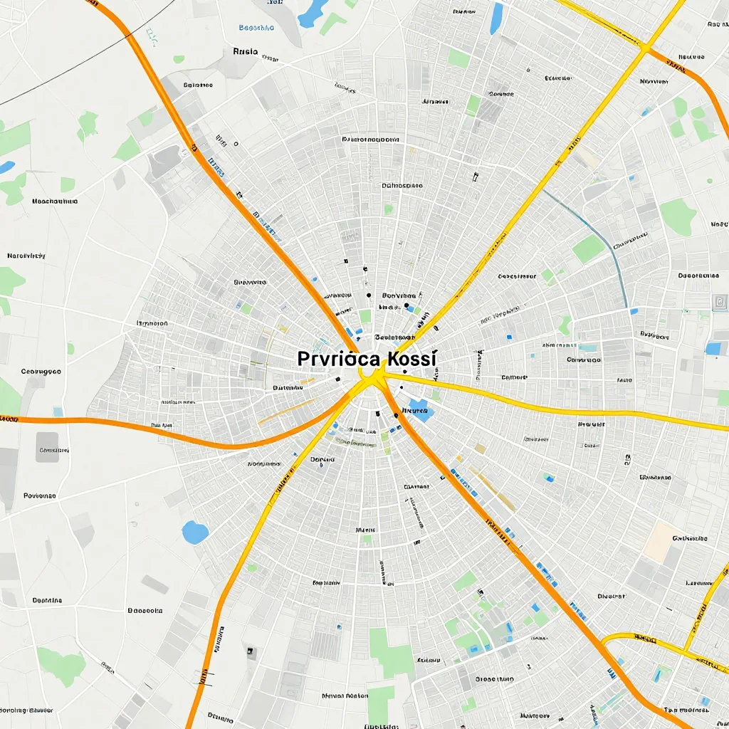 Detailed street map showing roads, highways, neighborhoods, and urban layout of Province de la Kossi, Burkina Faso