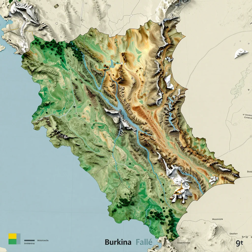 province des bale burkina faso city physical map