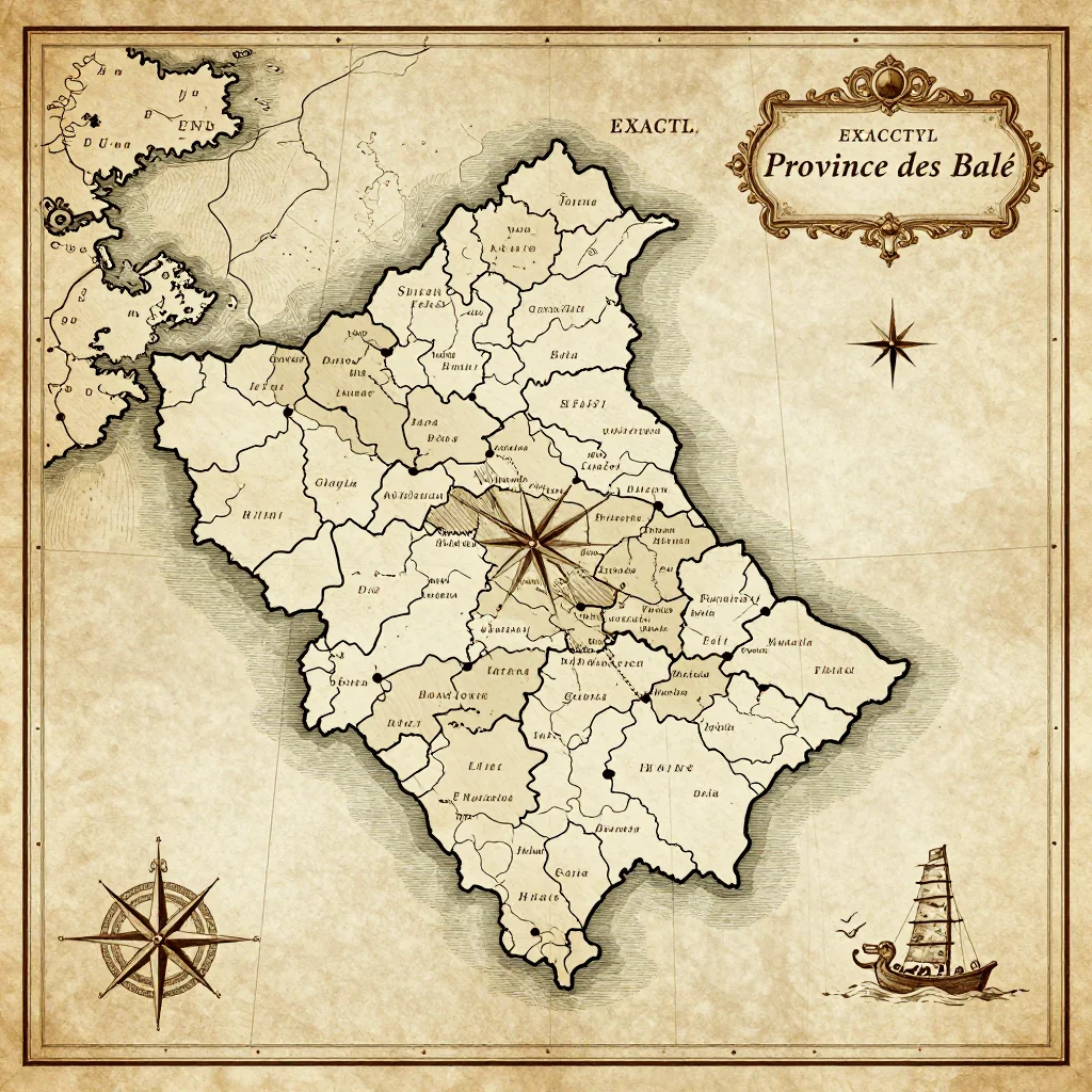 Historical Vintage Map of Province des Balé, Burkina Faso - Antique Cartography Antique vintage map of Province des Balé, Burkina Faso showing historical cartography style